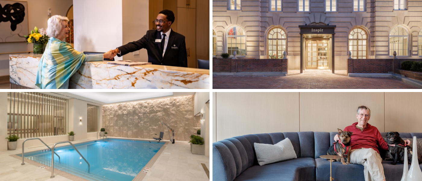 A collage of photos from the first year of Inspir Embassy Row senior living in washington dc