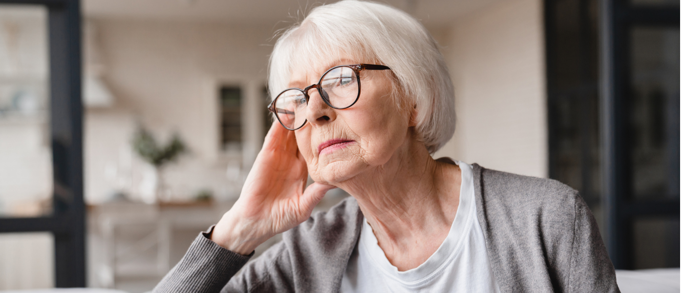 Contemplative older woman