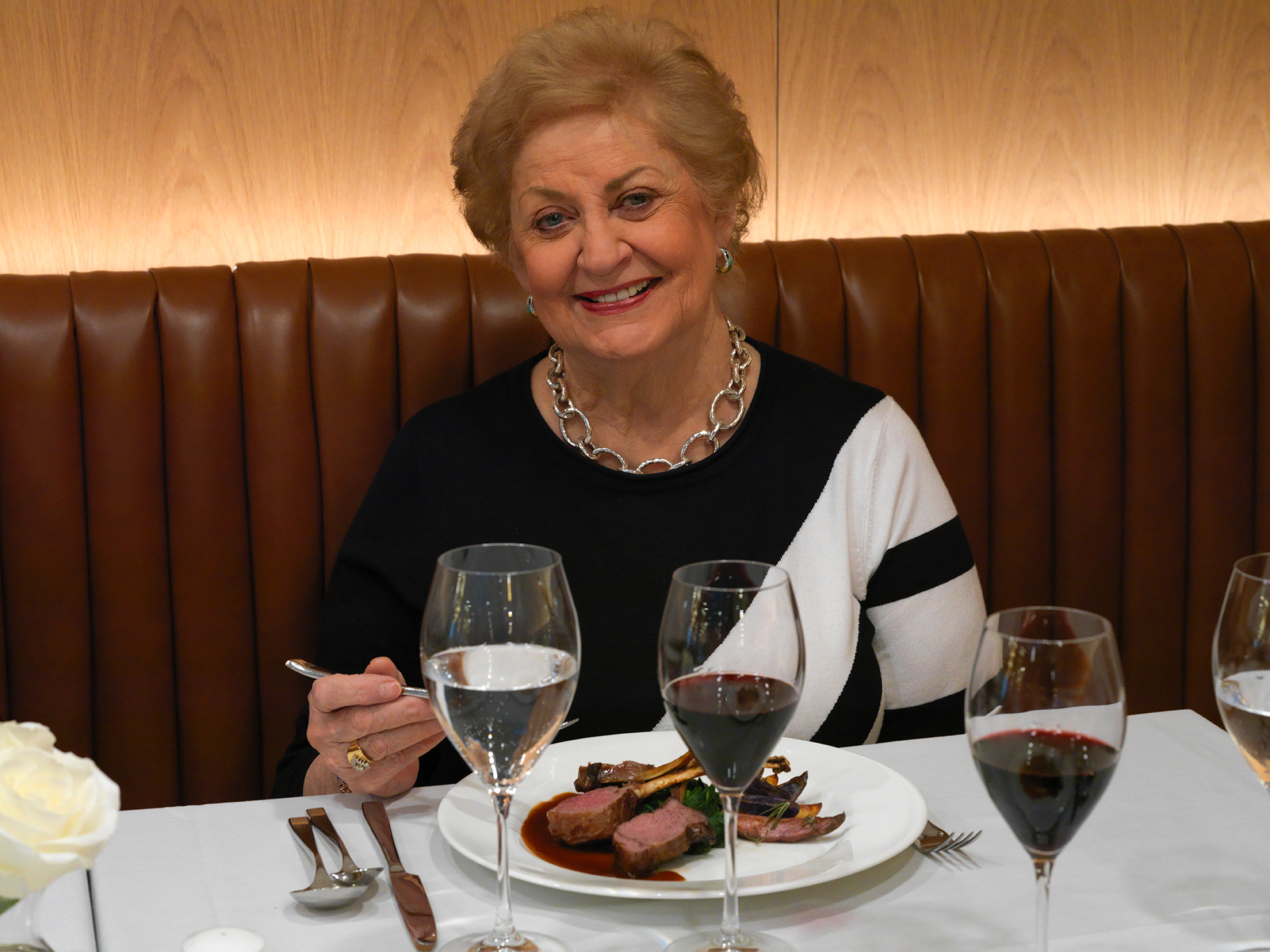 Peggy O'Brien Enjoying A Meal at Inspīr Carnegie Hill